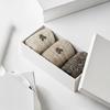 [Women's Mid-Length 3-Pair] Dachshund Bear Embroidered Decoration Mid-Length 3-Pair Set DBSS6E911BK