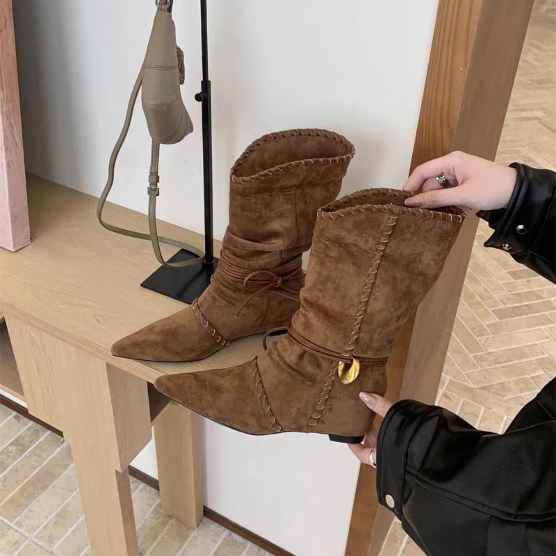 Fashion Hot Selling 2025 Retro Women‘s Boots Pointed-toe Fashion Ladies Leather Boots Trend Spring Autumn Versatile Women's Ankle Boots