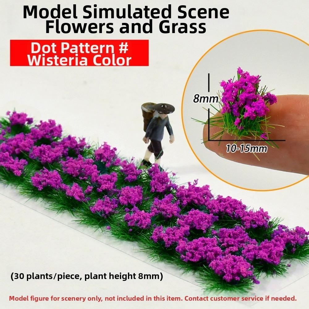 30pcs/set Plastic Simulated Flower Clusters 10~15mm*8mm Landscape Wargame Grass Tufts