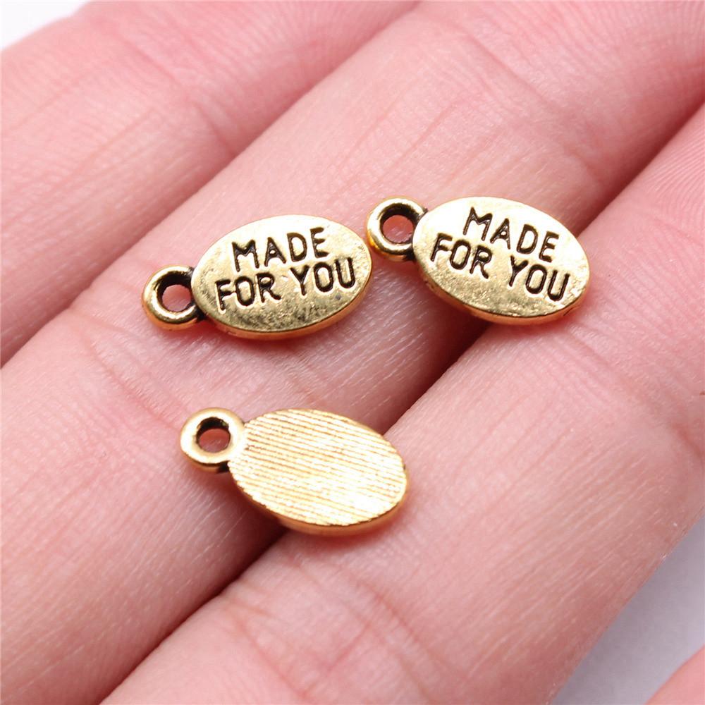 Charms Rectangle Tags Badges Friendship Pendants Minimalist Jewelry Components QC104