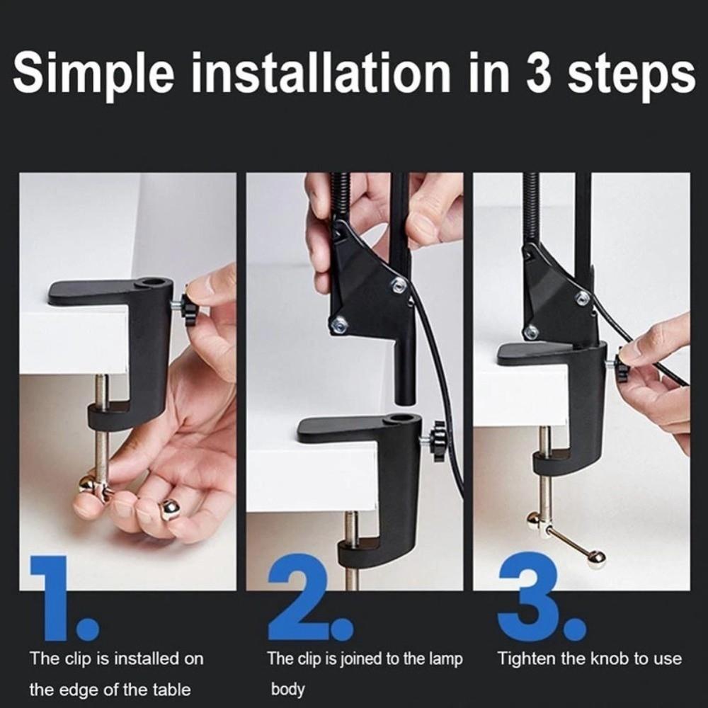 Lámpara de Escritorio Ajustable con 10 Niveles de Brillo Luz LED de Tira Ajustable 360° Trabajo de Escritorio