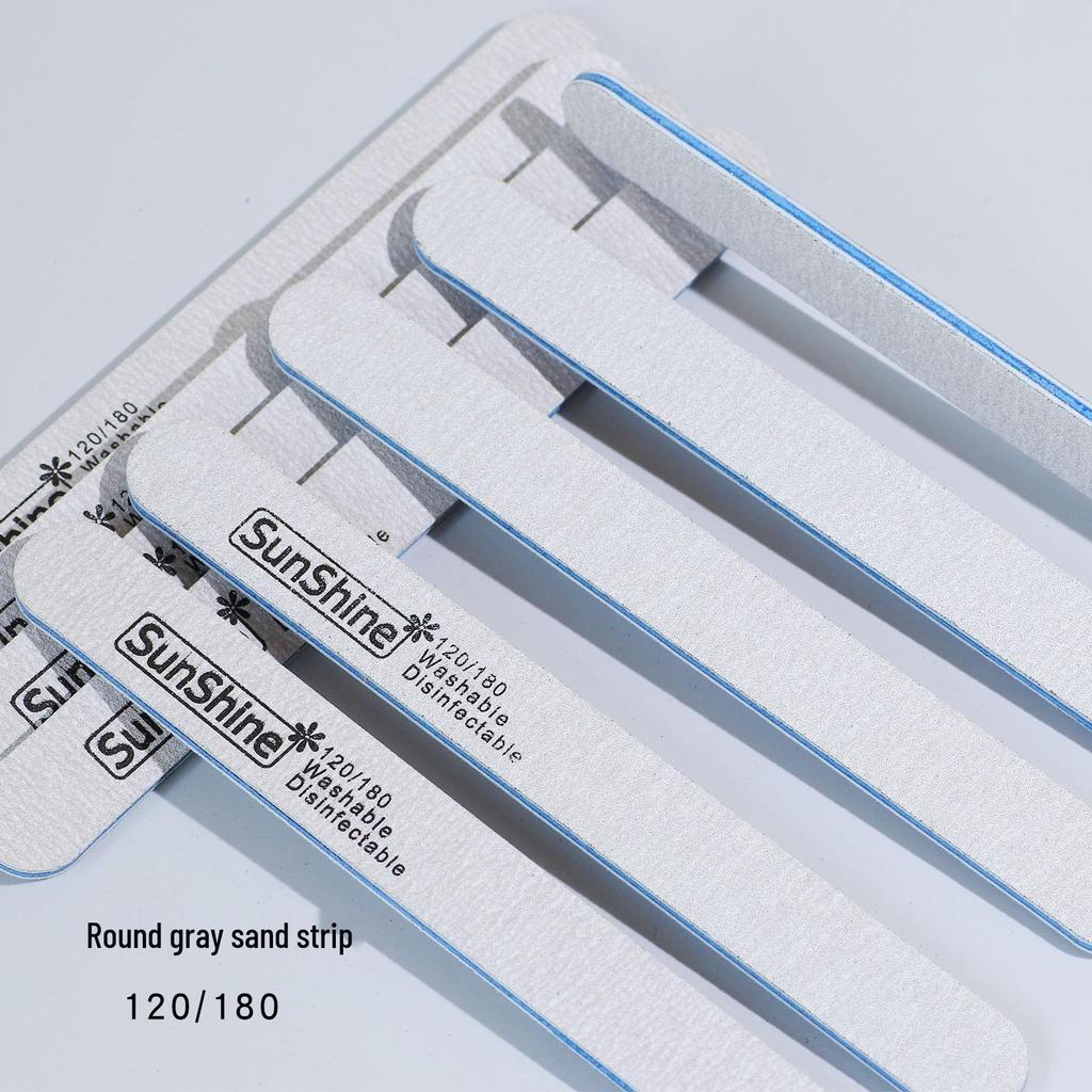 Double-Sided Rhombus Sponge Nail File - Professional Gray Sand Strip for Shaping & Polishing