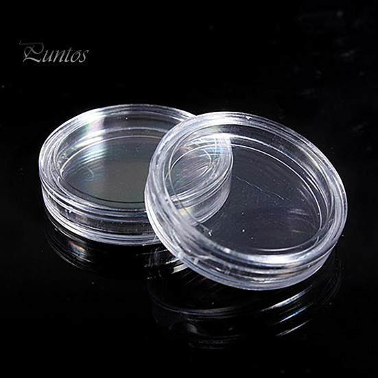 Coin Protector 10Pcs Clear Transparent Plastic Round Display Case Capsule Collecting Storage Box Holder