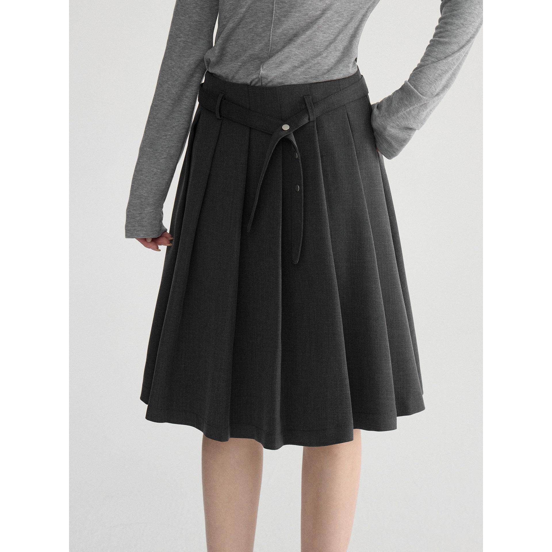

Miu-Style Ge Ming High-Waisted Pleated A-Line Skirt for Women – Spring New Arrival N0092D L (115-130 cm)