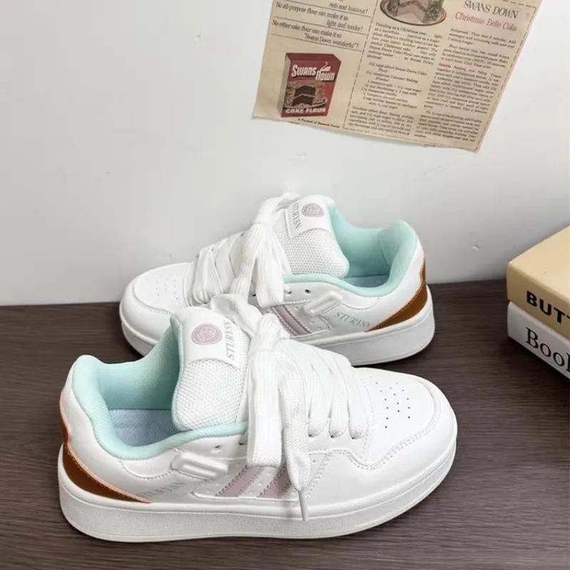 Pantofi de Skateboard la Modă, Pantofi de Mers pentru Bărbați Femei, Adidași Respirabili, Pantofi Tip Pâine, Adidași Casual cu Limbă Groasă