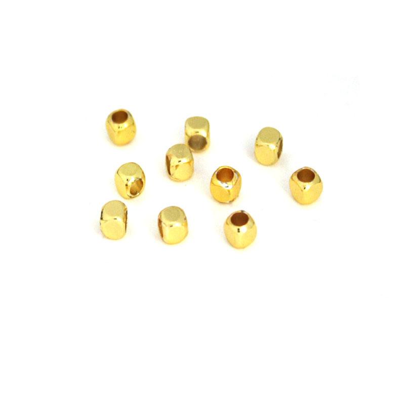 50Pcs 1.5-5mm Stainless Steel Square Big Hole Bead Cube Spacer Loose Beads for DIY Necklace Bracelet Jewelry Making Accessories