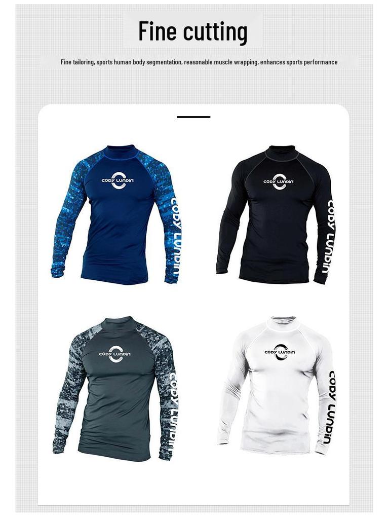 Men's Long Sleeve Quick-Dry Sports Shirt, UV-Protection for Running, Basketball, Training, and Outdoor Fishing.