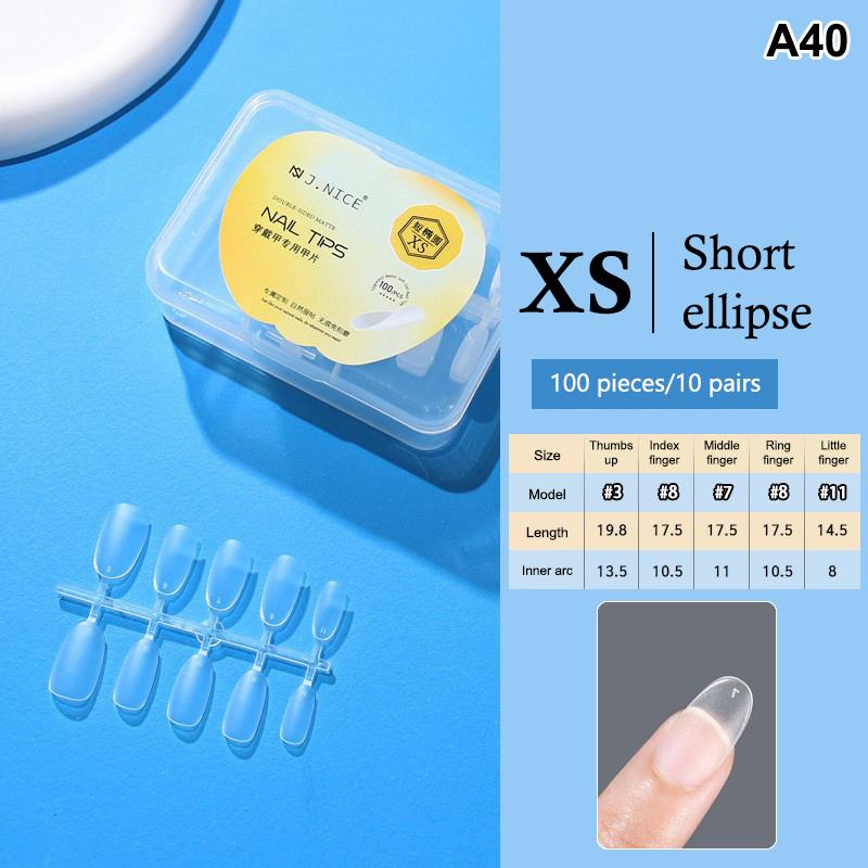 100 Pièces Embouts d'Ongles Amande Couvrance Totale Mat Gel Souple Faux Ongles Pour Salon de Manucure DIY Manucure Maison Création d'Art pour Ongles
