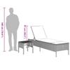 Sun Lounger with Table and Cushion Black Poly Rattan