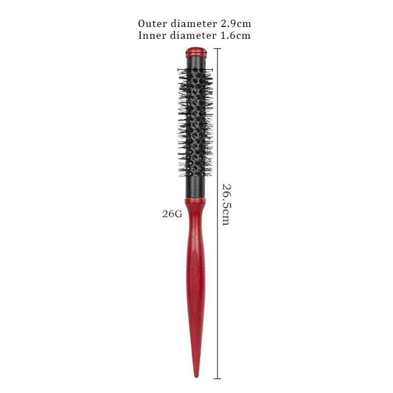 /Kuz/Long Handle Heat Resistant Ceramic Round Hair Brush For Blow Dry Curling Straight Hair Salon Styling Tool