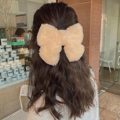 Bang Bang Fake Fur Winter Ribbon Hair Clip