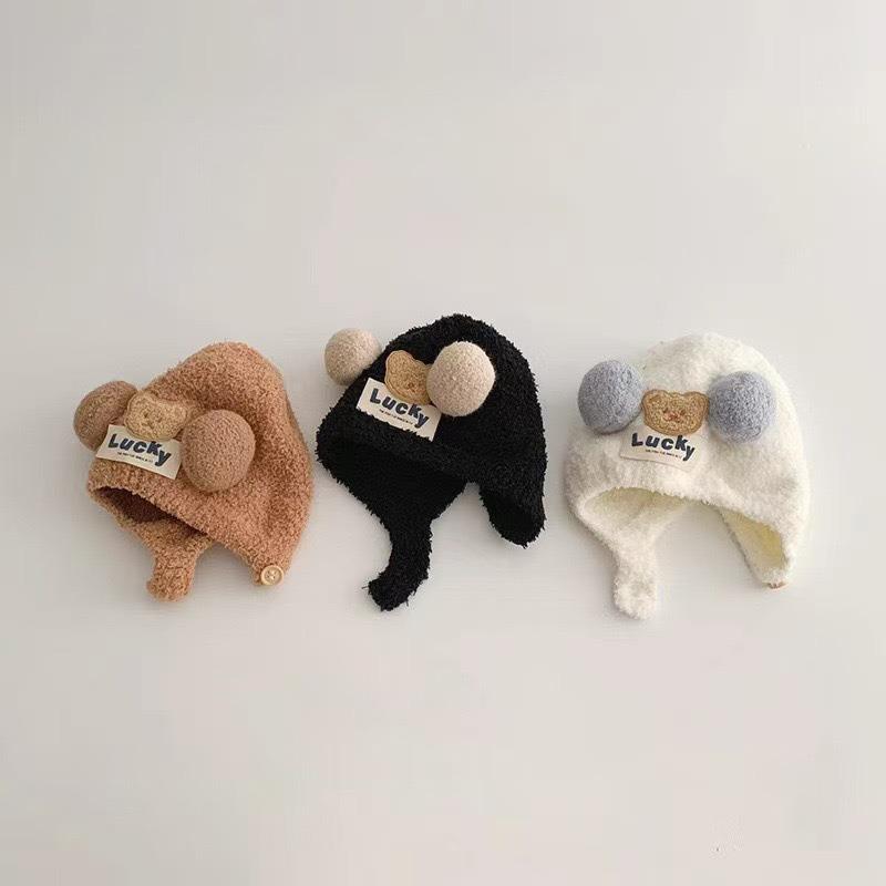 Yixin baby hat autumn and winter new cute bear baby windproof baby ear hat