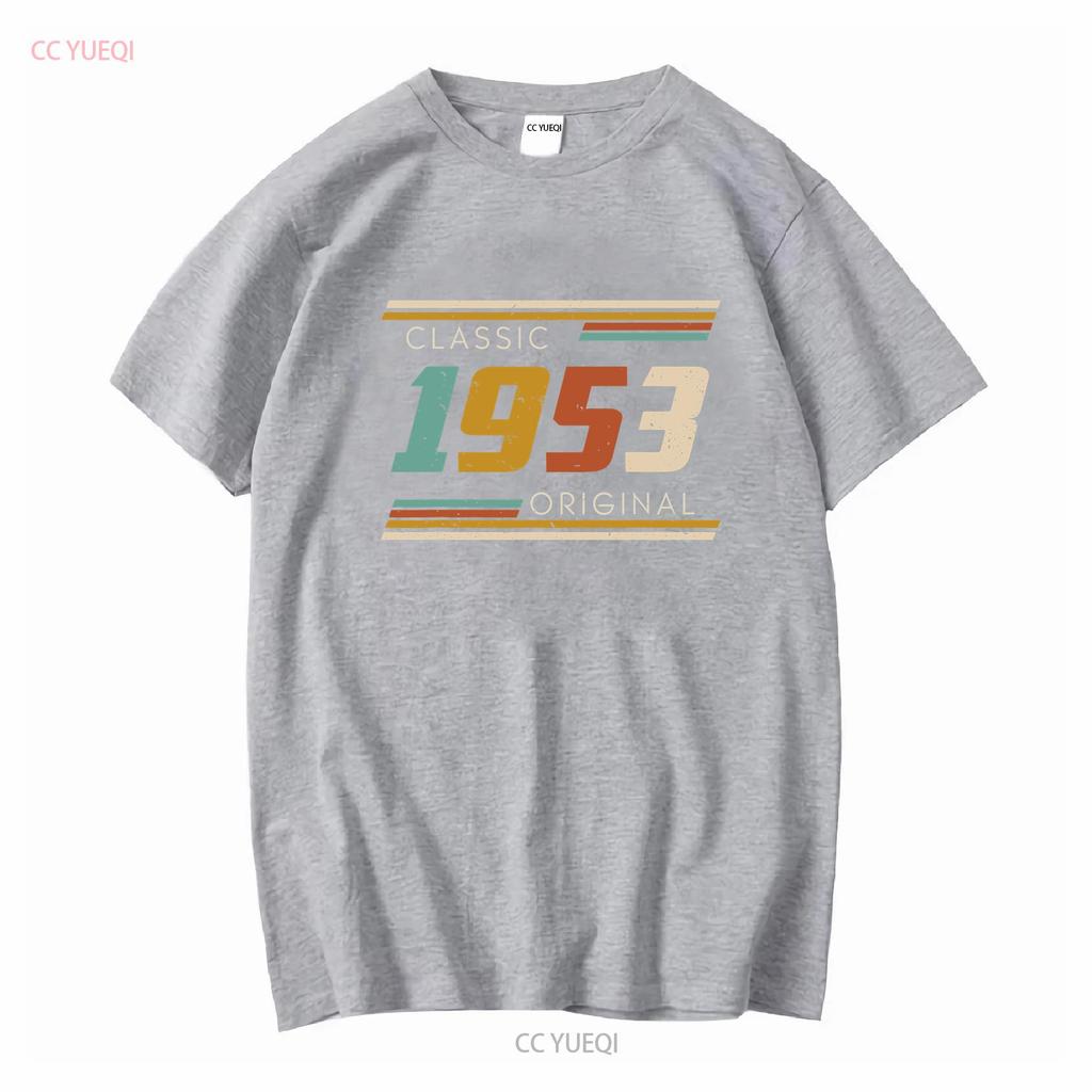 Classic 1953 Original T Shirt Birthday For Mens Vintage Washed Homme Breathable Streetwear Unisex Comfortable Slightly
