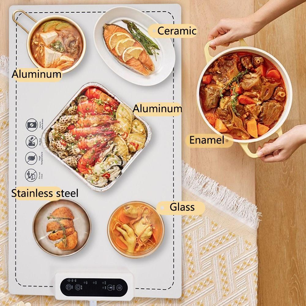 Foldable Food Warm Tray 3 Modes Silicone Food Warmer Mat Electric Insulation Board  Dining Table
