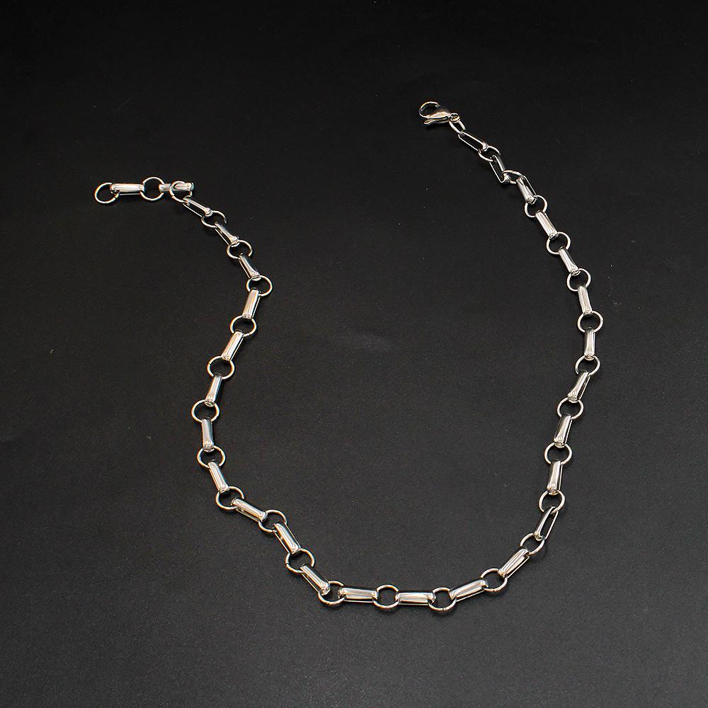 Oval Link Titanium Steel Necklace for Women - YS369