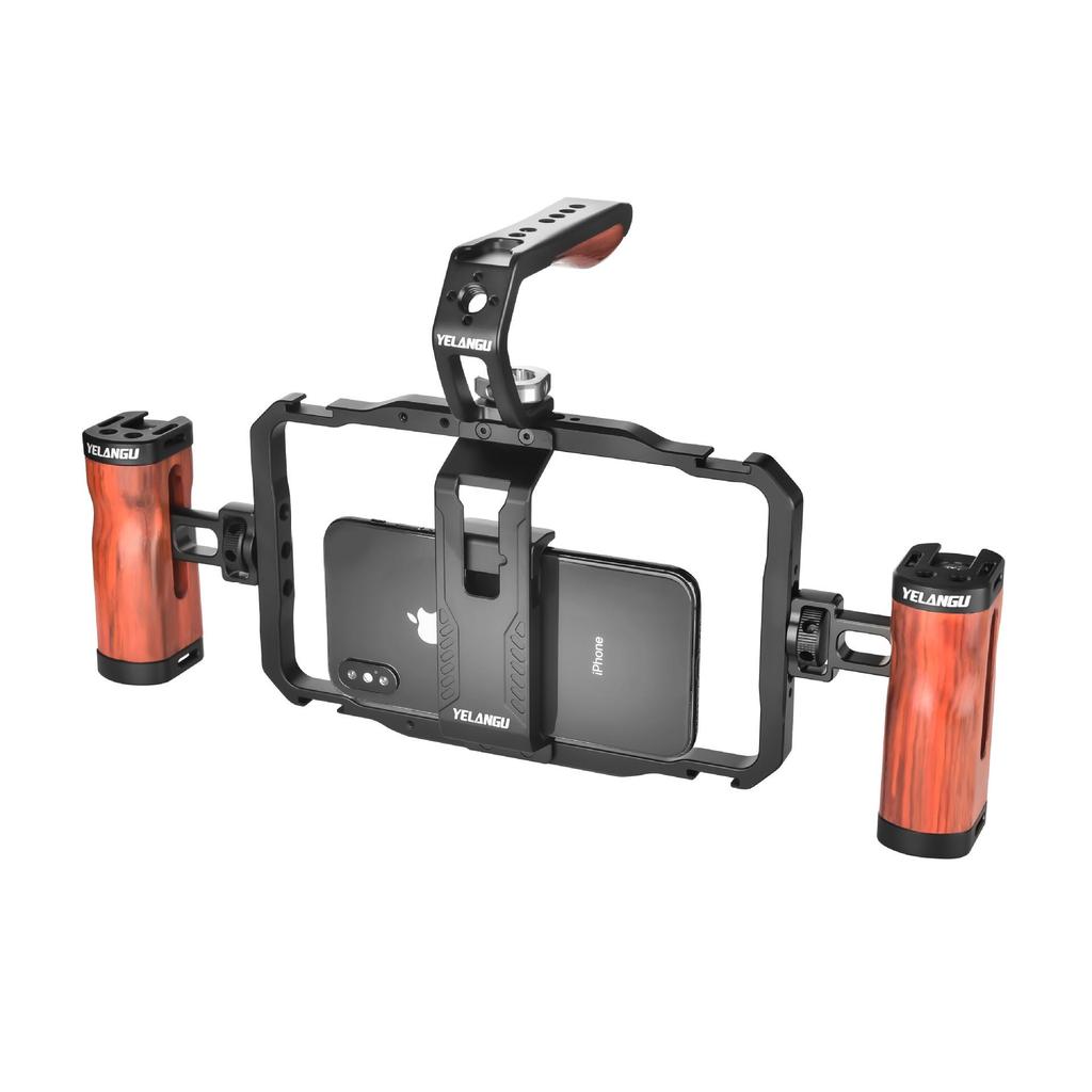 Dual Handle Handheld Universal Mobile Streaming & Photography Rabbit Cage Kit
