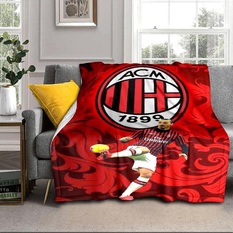 Ac Football Club Blanket Flannel Blanket for bed, sofa, Camping, Hiking, Picnic Essentials, gift for family Fan gifts