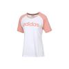 Camiseta Manga Curta com Estampa Neo Logo Feminina Tops Branco Rosa DW7949