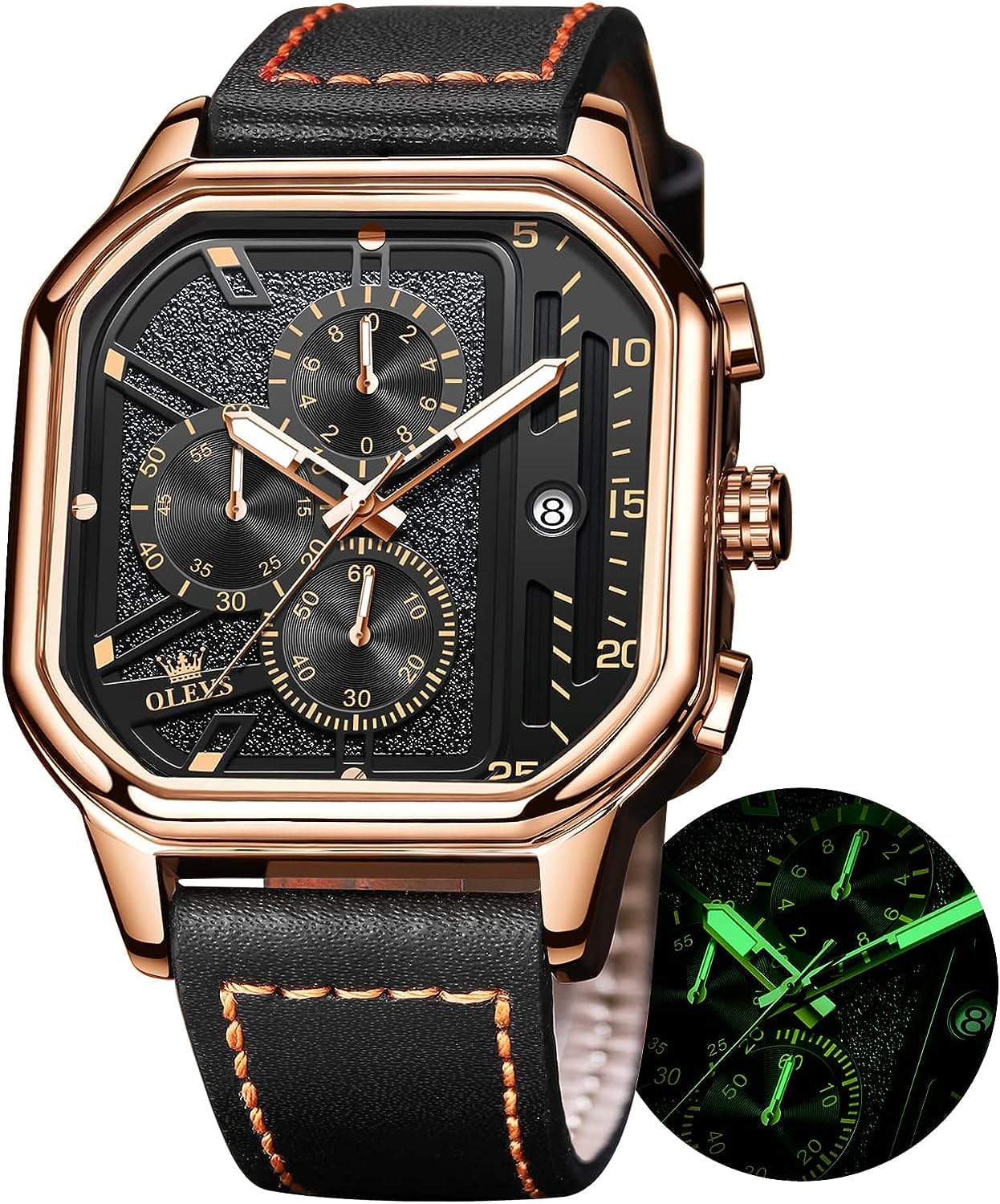 

OLEVS Men s Waterproof Analog Quartz Square Dial Arm Watch Popular Fashion Lightweight Brown Father s Day Gift Present Gentleman Date Square Face