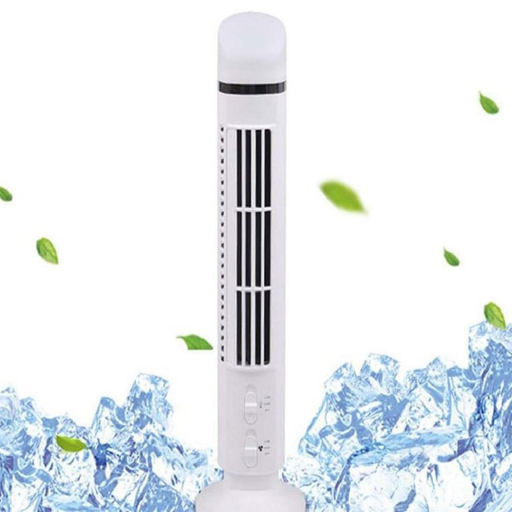 Bladeless Tower Fan Portable USB Desk Fan with Light for Home Bedroom  