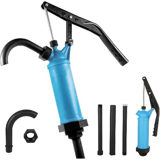 Barrel Pump 55 Gallon Drum Pump, Lever-Action Barrel Pump Plastic Hand Pump Fits 5 to 55 Gallon Drums for Transfer Motor Oil, Diesel, Lubricants,