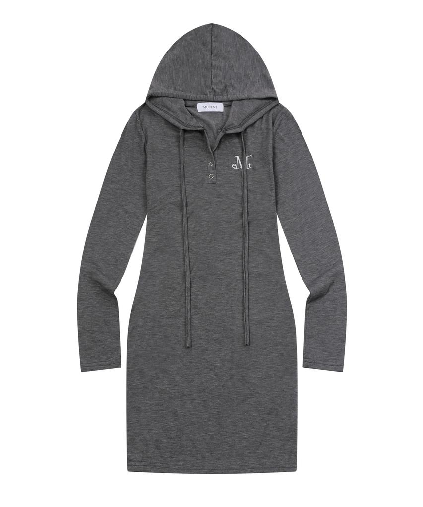 Mucent Cyan Hooded Neck Slim Fit Dress (4 Colors)