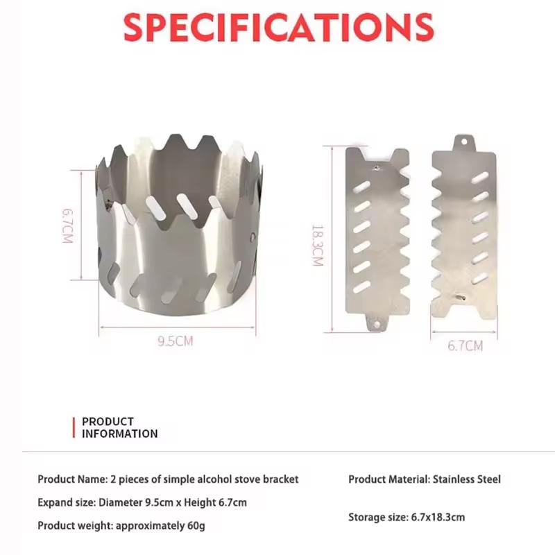 Portable Wind Shield Suitable For Alcohol Stove Ultralight Rack Stand Windscreen Outdoor Camping Hiking Camping Supplies