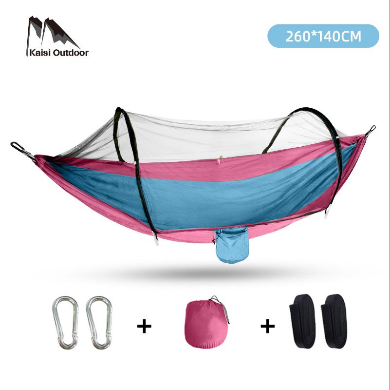 Vollautomatische Schnellöffnende Moskitonetz-Hängematte Outdoor Einzel- oder Doppelperson Nylon Campingstange Moskitonetz-Hängematte Anti-Moskito-Hängematte