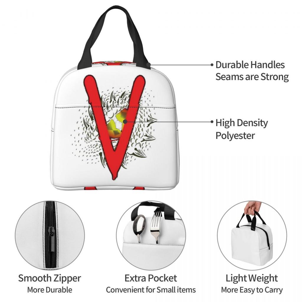 V The Visitors Insignia Insulated Lunch Bag for Kids School Cooler Thermal Food Box Tote Leakproof Lunch Boxes Container