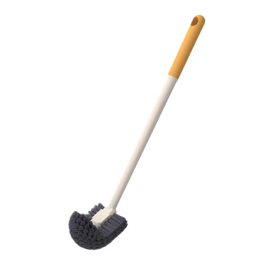Wall Mounted Toilet Brush Anti-Slip Handle Curved Soft Bristles Toilet Cleaner Toilet Grooves