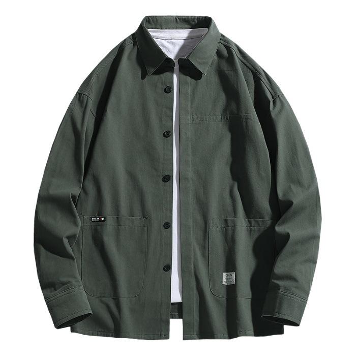 New Spring and Summer Shirt Hong Kong Style Autumn Long-sleeved Work Shirt Versatile Top Clothes