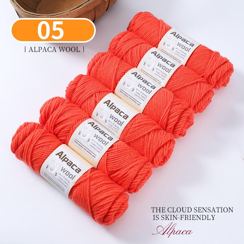 Alpaca Wool Medium Thick Yarn Ball for Hand-Knitted Cardigans, DIY Scarves, and Sweaters