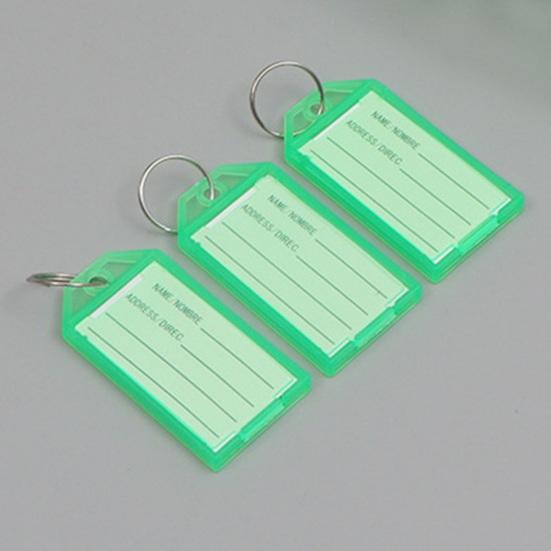 50Pcs Key Tags Bright Colors Plastic Waterproof Writable Hotel Key Organizer with Detachable Metal Rings Crack-resistant Key Labels Hotel Office Key