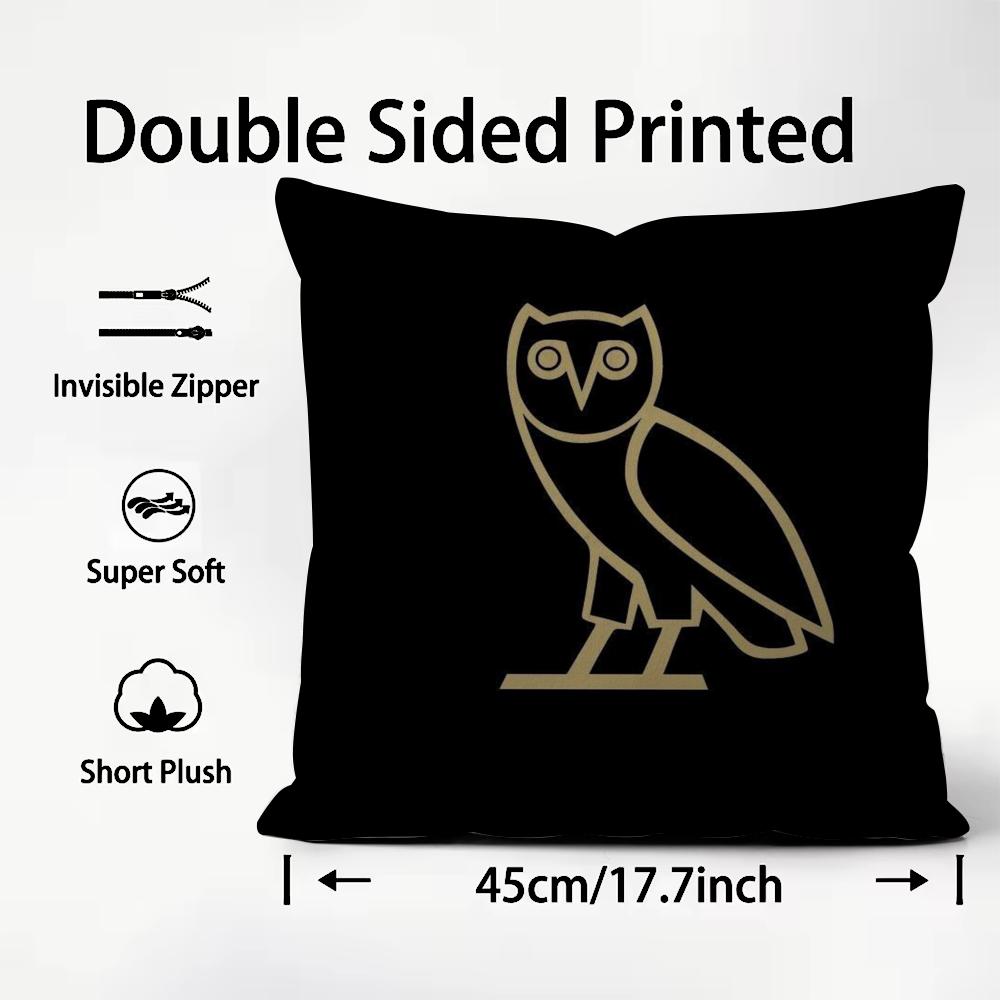 Fashion Brand OOVO Cool Cushion Cover Plush Fabric Soft DoubleSided Printed Sofa Warm Winter Home Child Gift Pillow Case