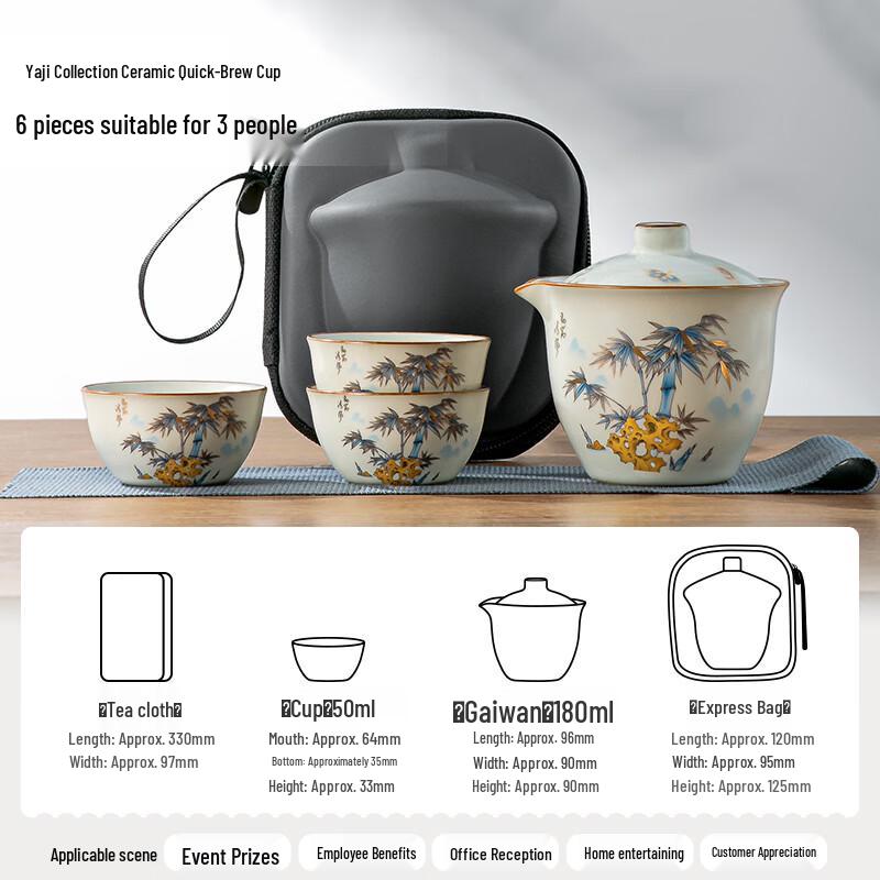 Portable Ceramic & Glass Travel Tea Set
