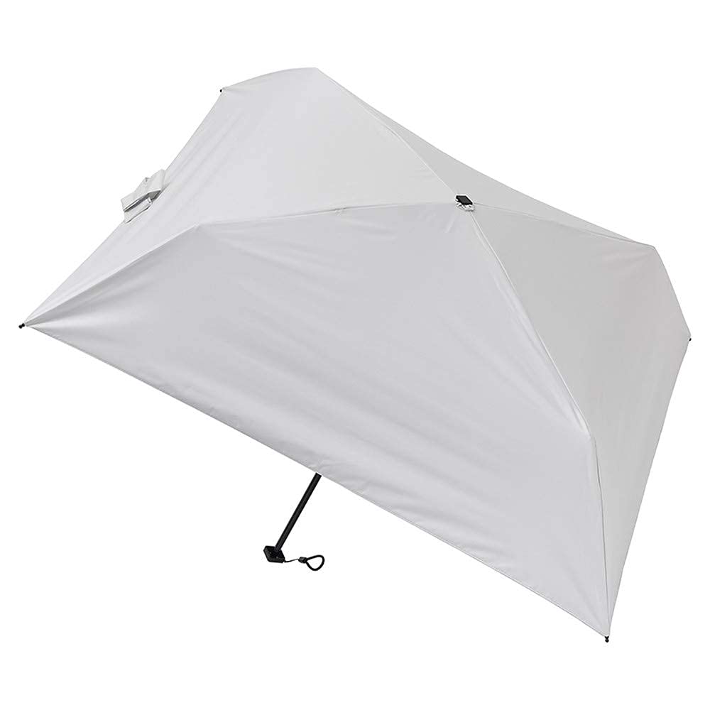 Masu Parasol for Both Sun and Square Folding Plain 50 Cm Light and Super [Moonbat] Men's Rain, Umbrella, White, [ultra Slim]