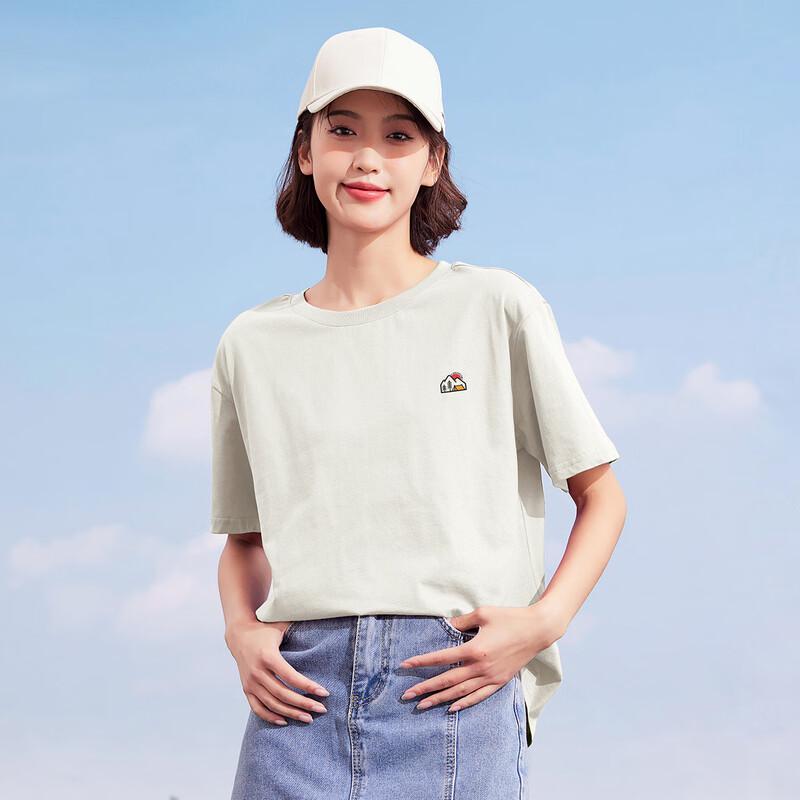 Women's Loose Fit Cotton Printed Drop-Shoulder Short Sleeve T-Shirt