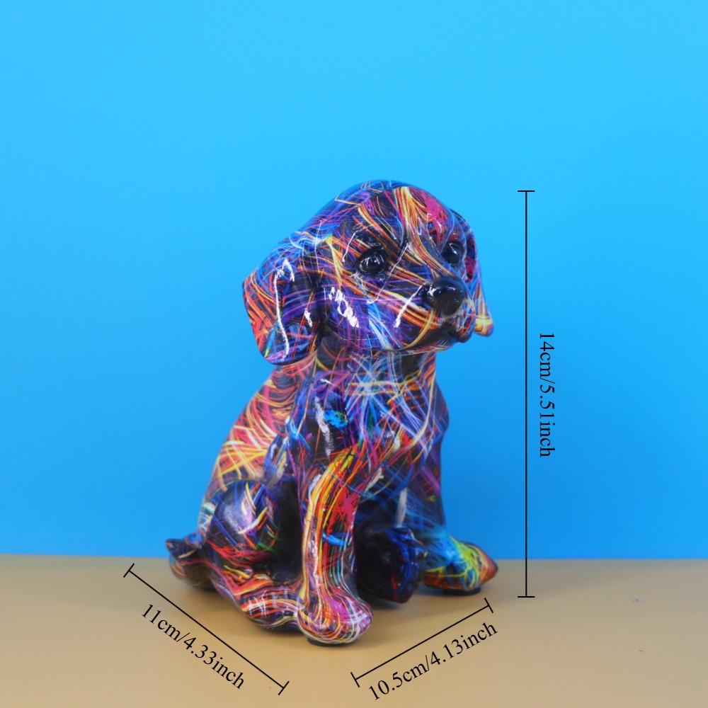 Colorful French Bulldog Statue Decorations Graffiti Art Pet Dog Figurines Home Wine Cabinet Living Room Desktop Animal Ornament