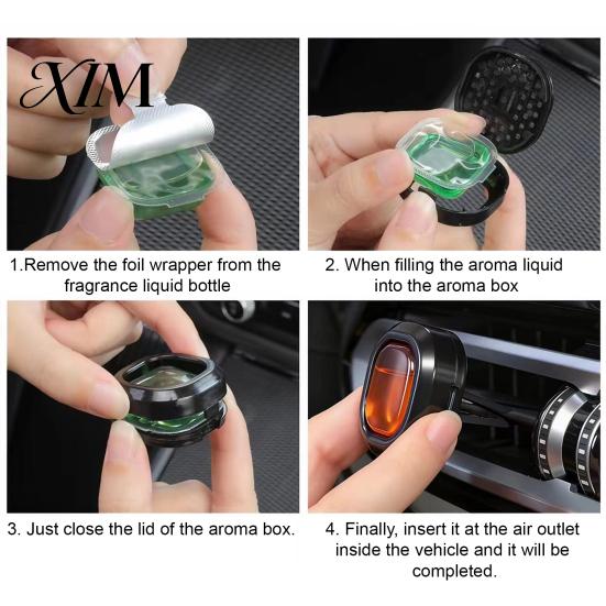Vehicle Odor Eliminator Car Air Freshener Diffuser, Vent Clip Fragrance, Long Lasting Refresher Essential Oil Scent for Auto Interior Stable Mounted
