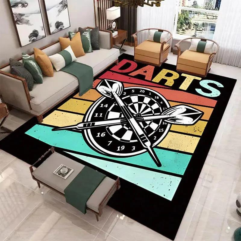 Sport Carpet Dart Board Arrow Floor Mat Dart Target Print Rugs Living Room Game Room Bedroom Rug Non-slip Door Mat Home Decor