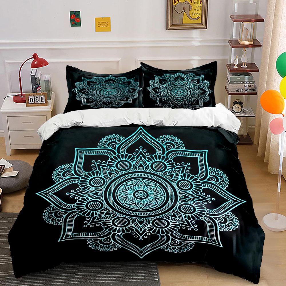 Mandala Art Decor Set Soft Comfortable Duvet Cover Bedding Set Included 1*Duvet Cover & 2*Pillowcases, Gift