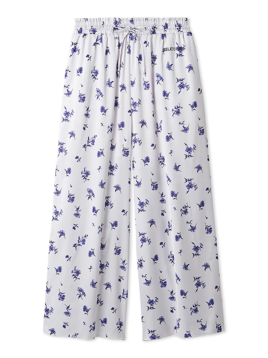 

Длинные брюки из цветочного сатина Gelato Pique для дня (PWFP252242OWHTF) мамин