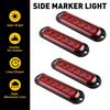 4pcs 6-LED Red Clearance Side Marker Lights Truck Trailer Fit Truck Trailer RV