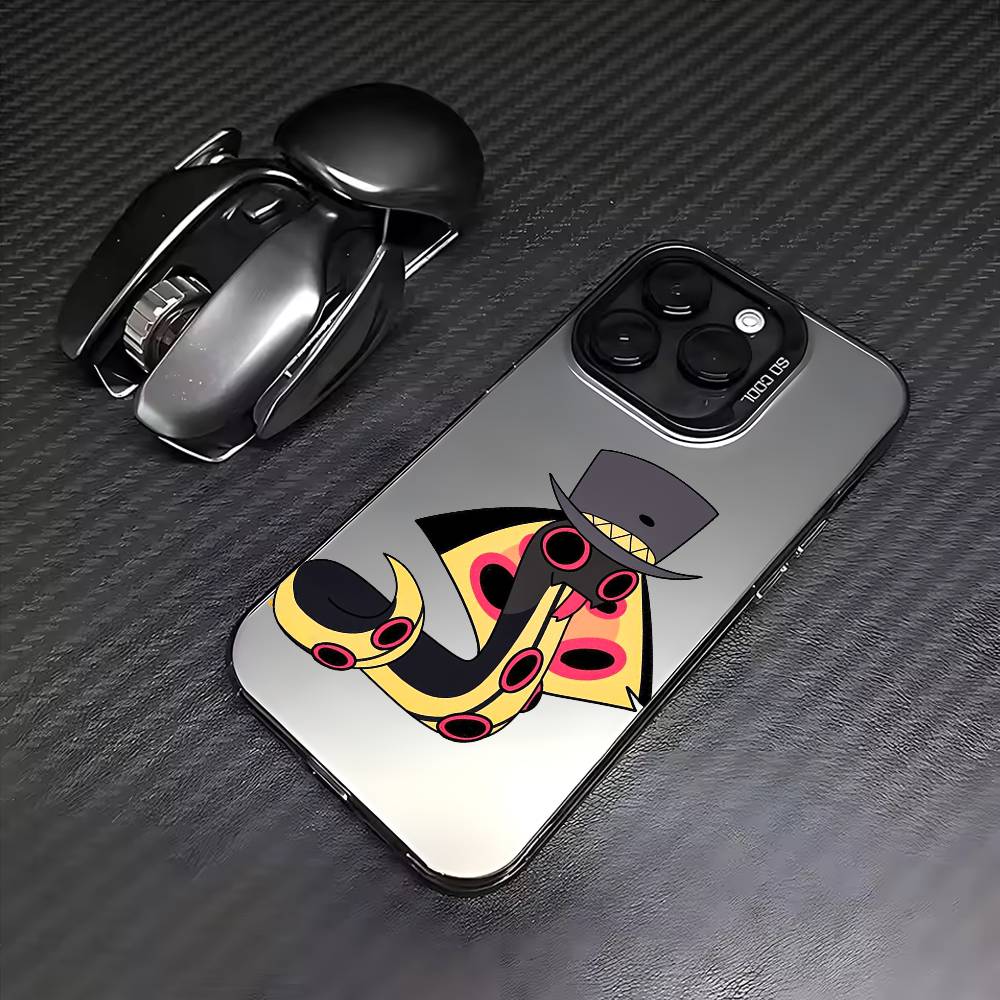 

H-Hazbin H-Hotel Sir Pentious Phone Case For iPhone 17, 16,15,14,13,12,11 Plus,Pro Max, Colorful Silver Funda Cover iPhone13PROMAX