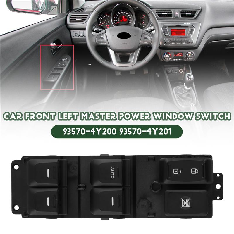 M63K-Car Front Left Driver Side Master Power Window Switch 93570-4Y200 93570-4Y201 For Kia RIO 2011-2015