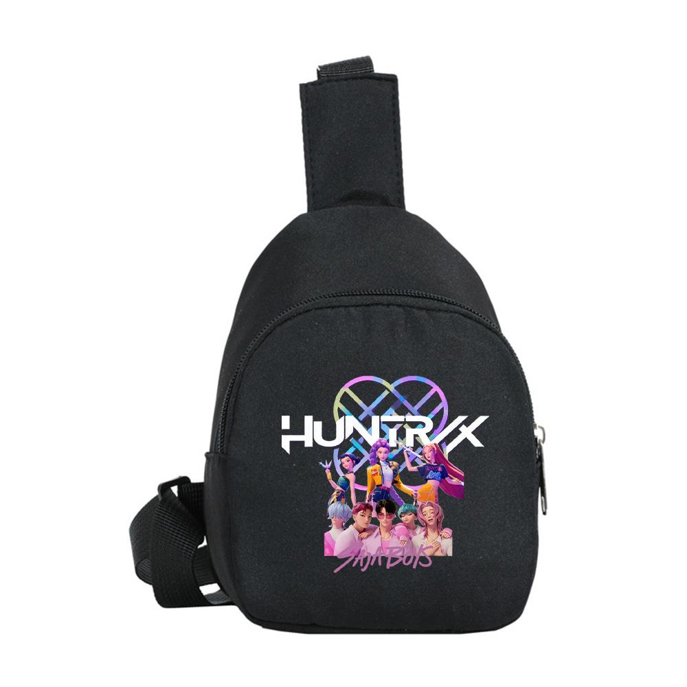 Cartoon Anime K-Pop Demon Hunters Printed Kawaii Chest Pack for Boy Girl Shoulder Bag Student Portable Crossbody Pouch Christmas Gift