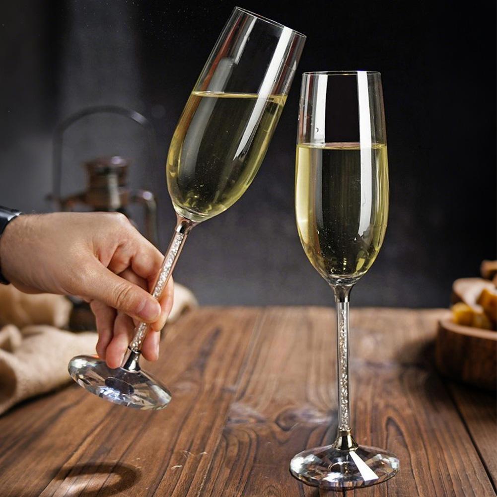 Crystals Champagne Glasses Long Stem Sparkling Wine Cup High Borosilicate Glass Bar Wine Lovers Red Wine Glasses