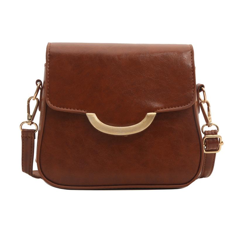 

Однотонна жіноча сумка через плече з поліуретановим темпераментом у стилі ретро Нова універсальна маленька квадратна сумка на весну 2024 року коричневий