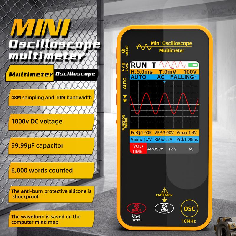 BSIDE OS1 Oscilloscope Multimeter 10MHz Bandwidth 2in1 Meter Auto Waveform Measurement 6000 Counts USB-C 1200mAh professional