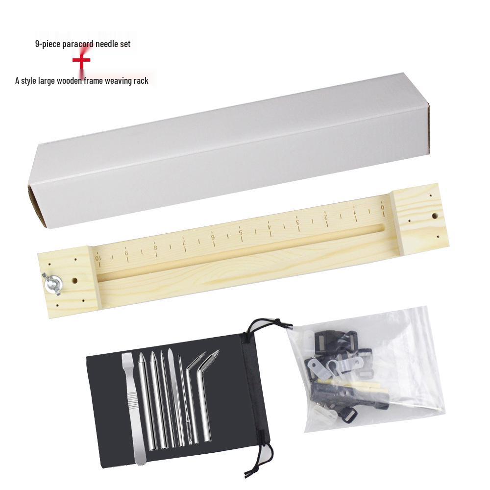 DIY Paracord Bracelet Weaving Tool Set with Steel Needle and Wood Frame